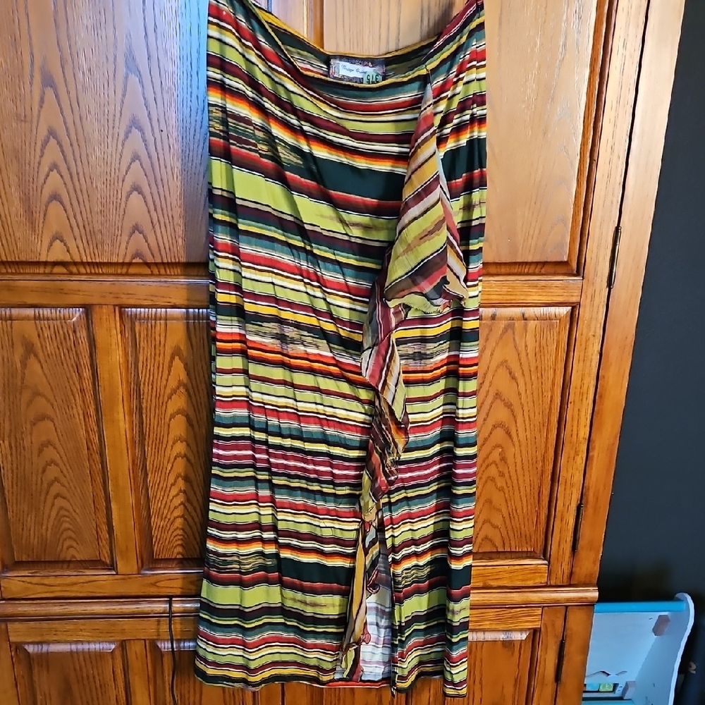 VINTAGE Striped Multicolor Women's Maxi Skirt